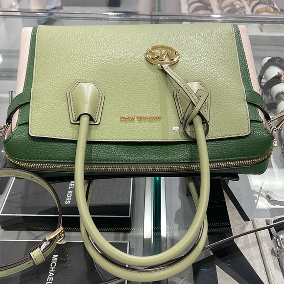 MICHAEL KORS
Mercer Medium Color-Block Belted Satchel Crossbody Purse 
NWT - Picture 15 of 16